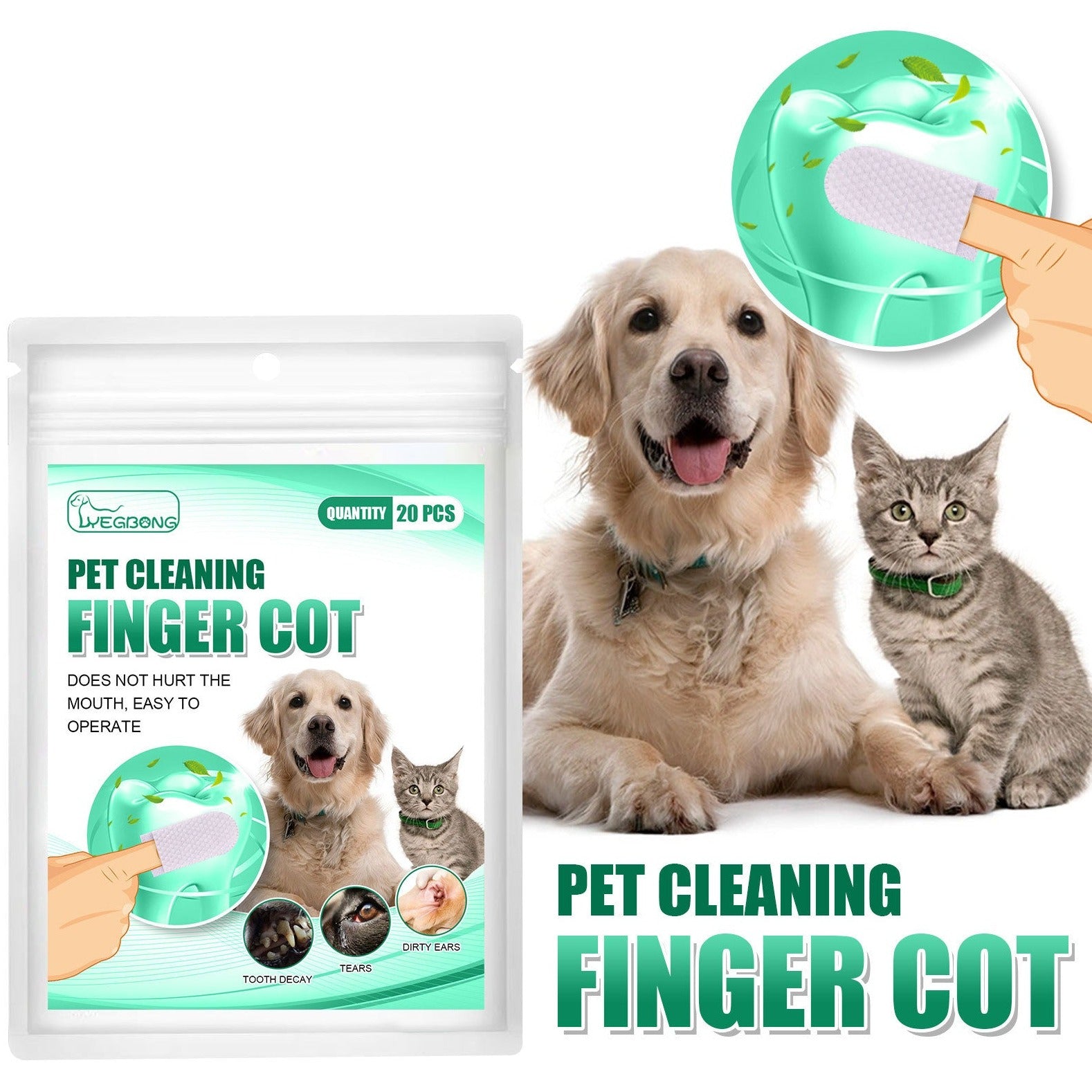 Pet Dental Finger Wipes