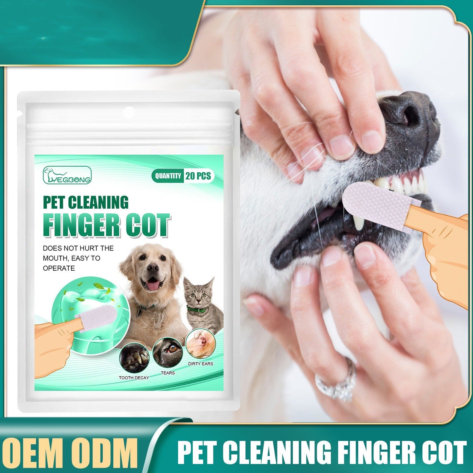 Pet Dental Finger Wipes